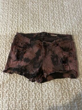 blackheart purple and black jean shorts